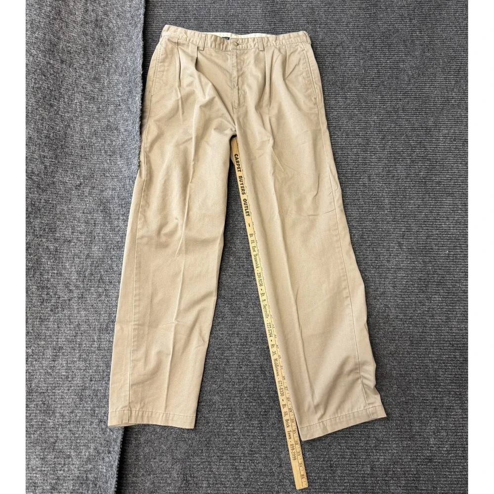 Polo Ralph Lauren Andrew Pants Mens Size 36x32 Khaki Vintage Baggy Pleated Chino